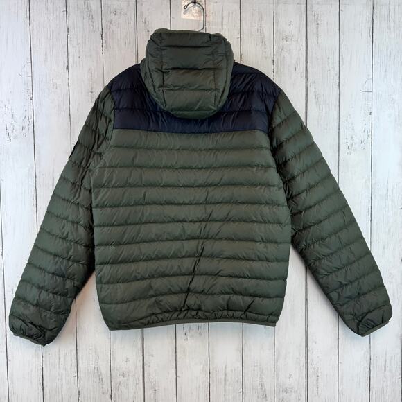 Scandinavian Explorer Olive Black Down Jacket Ultra Light Hooded Unisex Small - Picture 3 of 16